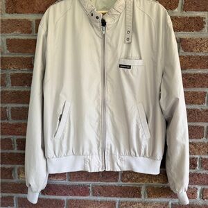 members only iconic racer jacket.  vintage.  tan.  size large.